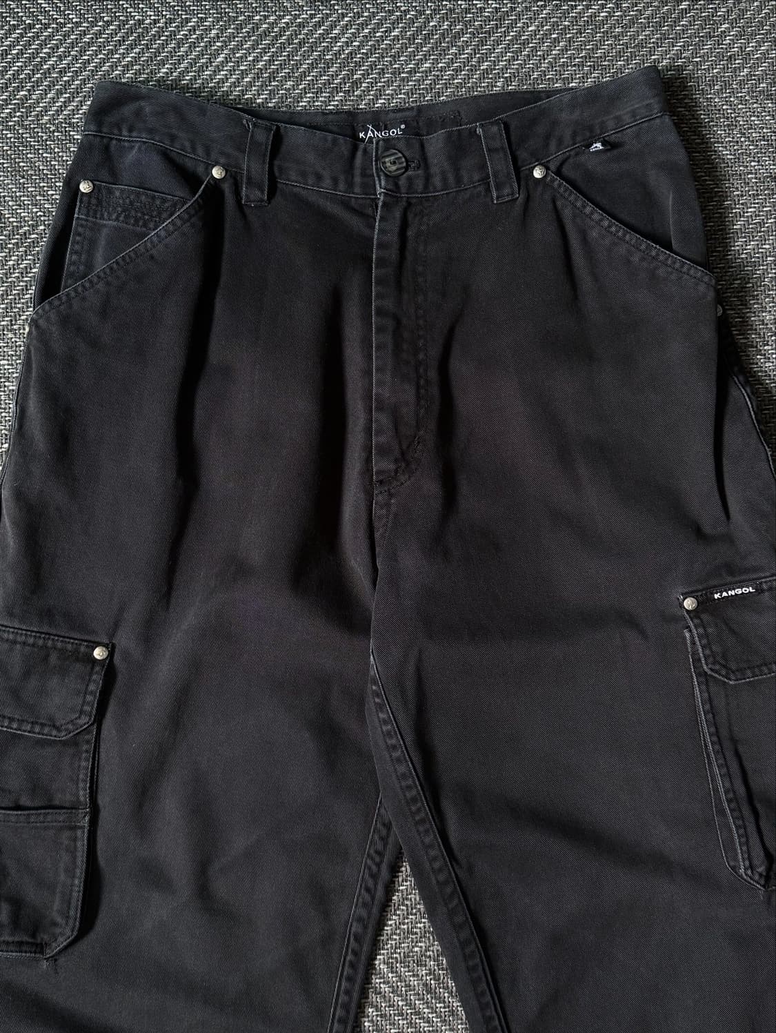 (32) Early 00s 캉골 워시드 블랙 빈티지 카고 팬츠 상품이미지2