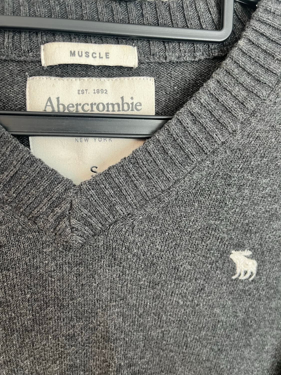 아베크롬비 화이트 순록 니트 (S) 상품이미지4
