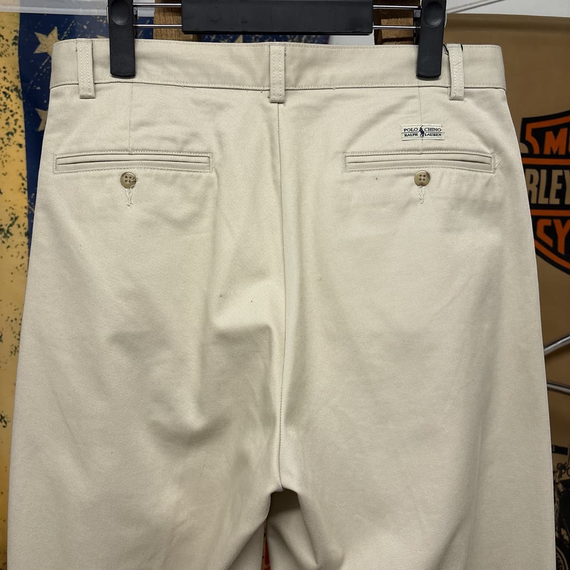 90s 폴로 랄프로렌 더블플리츠 코튼 치노팬츠 연베이지 데드스탁 N946 상품이미지7