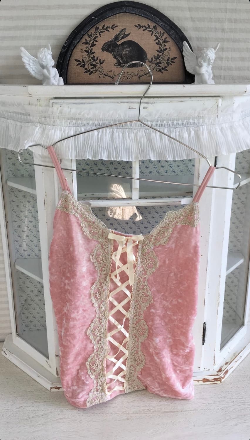 일브 히메갸루 핀터깔 나시 슬리브리스 캐미솔 로걀탑 일본빈티지리즈리사 상품이미지3