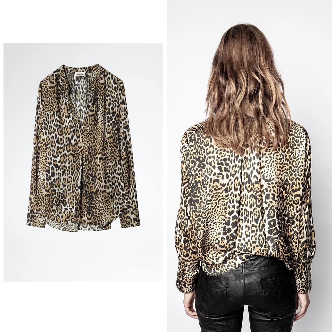 쟈딕앤볼테르 레오파드 새틴 블라우스 상품이미지2
