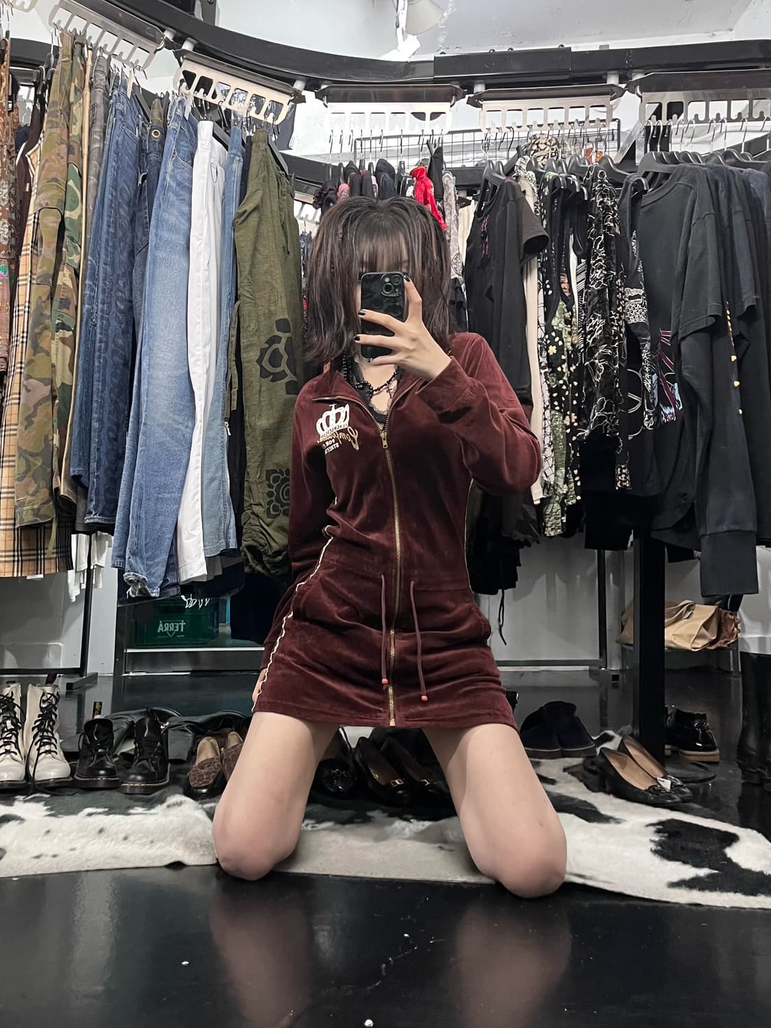 자수포인트 원피스 상품이미지1