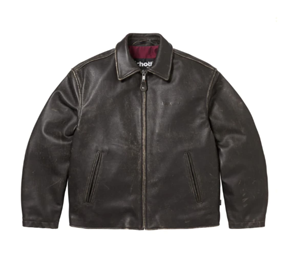 25 FW 슈프림X쇼트 레더 레이서 자켓 블랙 L 상품이미지1