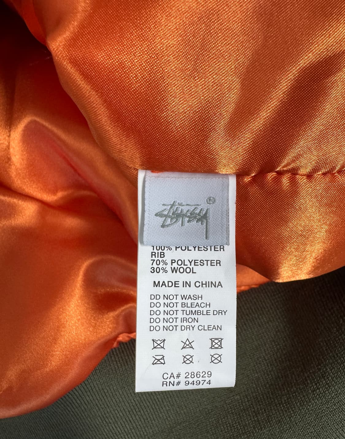 STUSSY X CDG 스투시 X CDG MA-1 마원 봄버 자켓 S 상품이미지7
