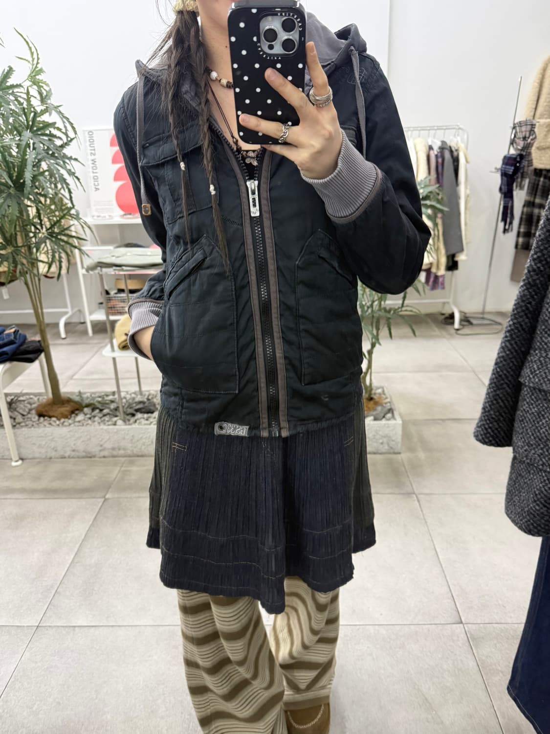 지스타로우 코튼 바이커 후디드 자켓 상품이미지2