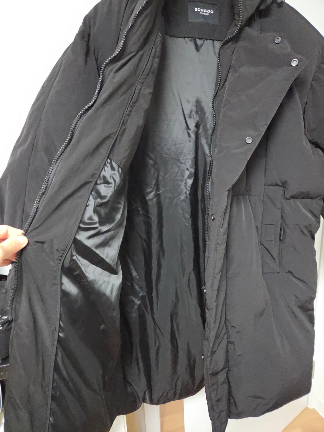 송지오옴므 헤비 벌룬 구스다운 롱패딩 블랙 48 상품이미지8