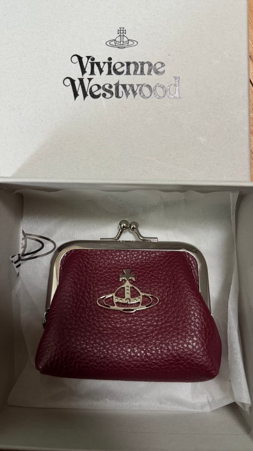 비비안 웨스트우드 더비 프레임 코인 퍼스 버건디 상품이미지1