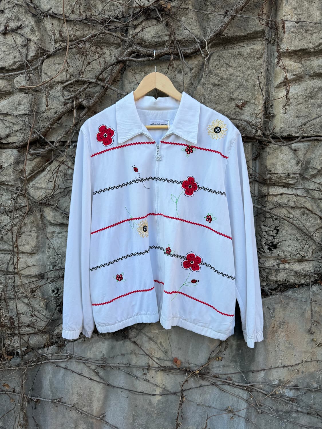 Alfred dunner 빈티지 자수 스윙톱 자켓 화이트 상품이미지1