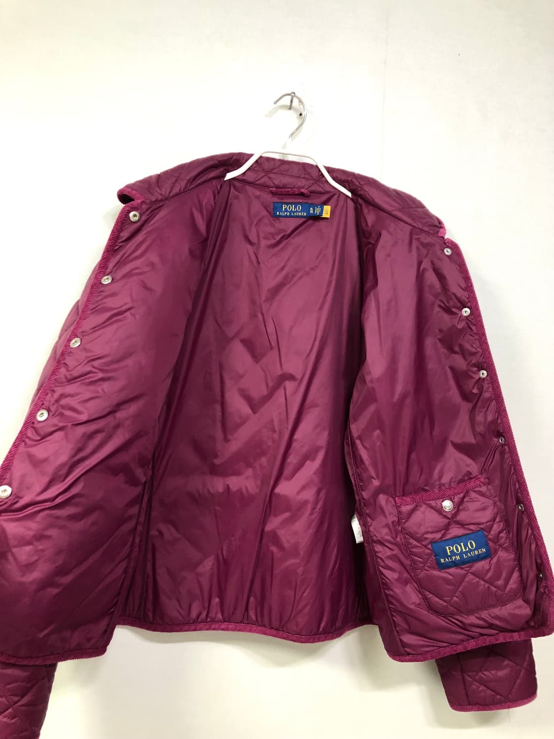 폴로 랄프로렌 여성 나일론 다이아몬드 퀼팅 누빔 자켓 XL _ 마젠타 상품이미지8