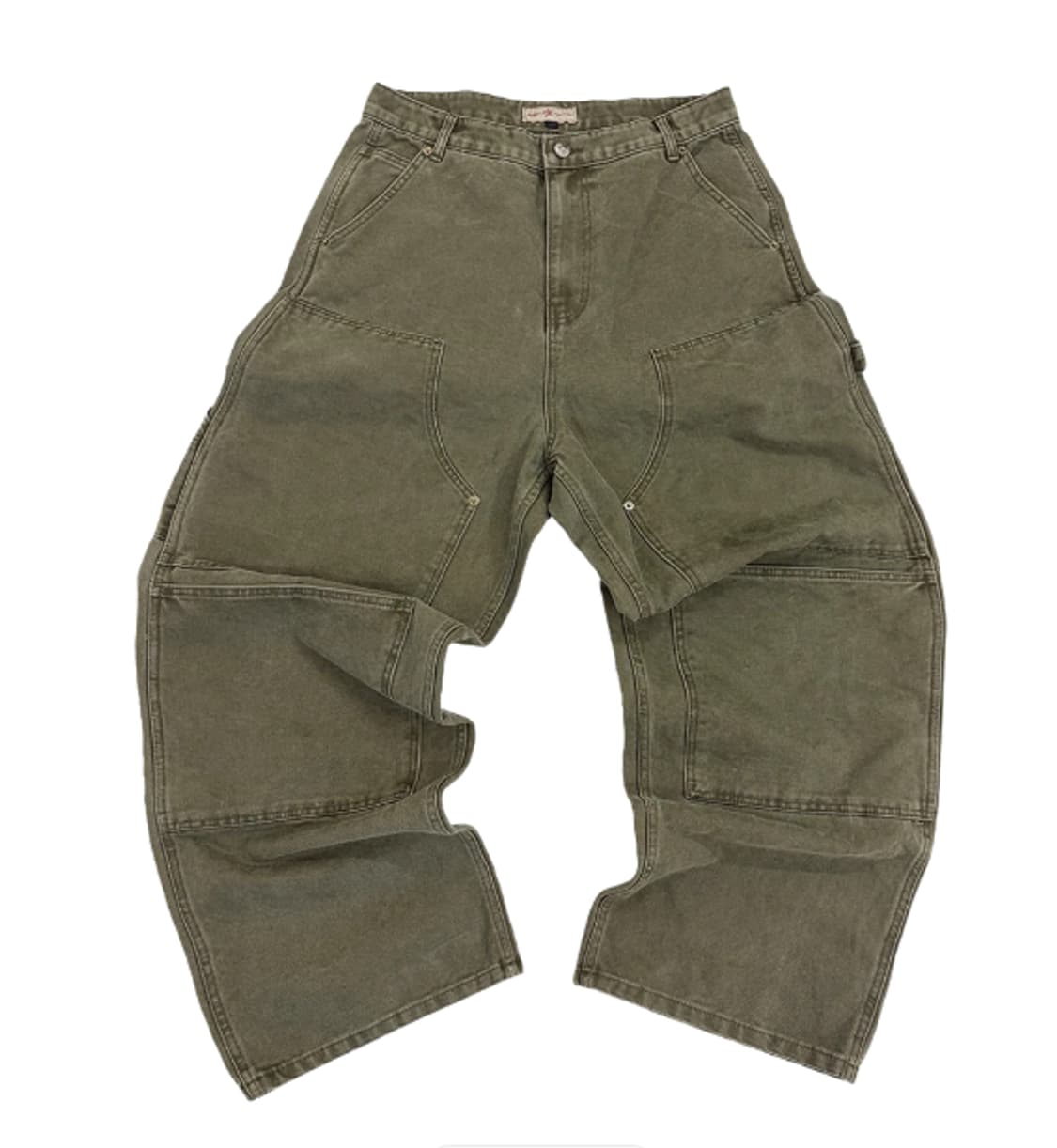 [3] 아오이로 커티드 더블니 팬츠 올리브 상품이미지1