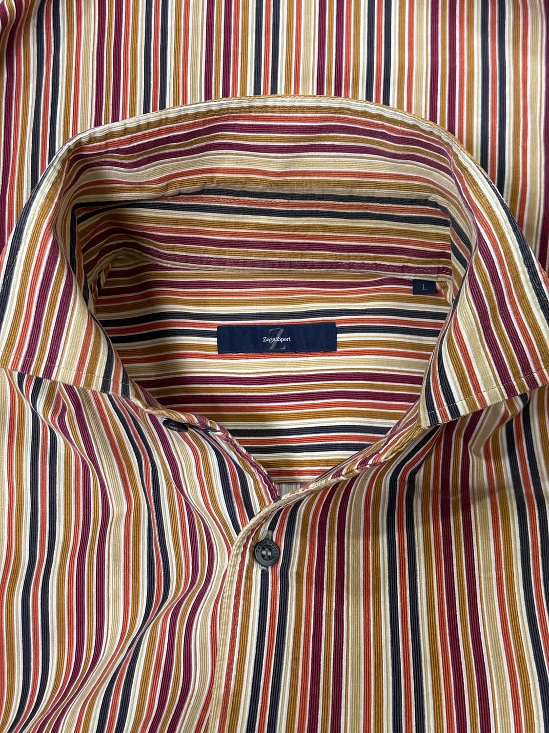 제냐스포츠 잔코듀로이 오버핏 스트라이프셔츠/L 상품이미지4