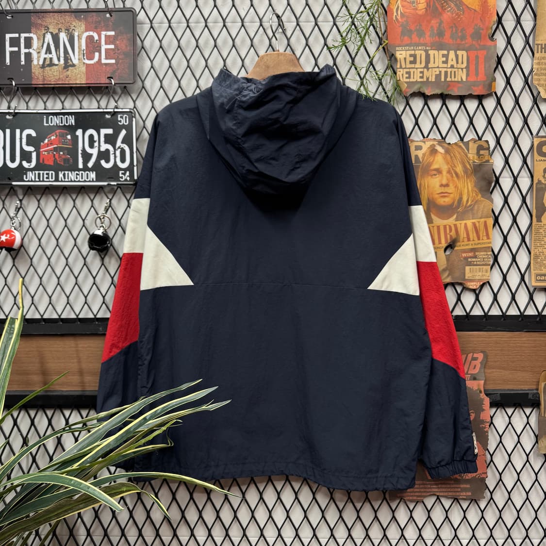 NBA X 필라델피아 76ers 아노락 후드 바람막이 네이비 배색 상품이미지2