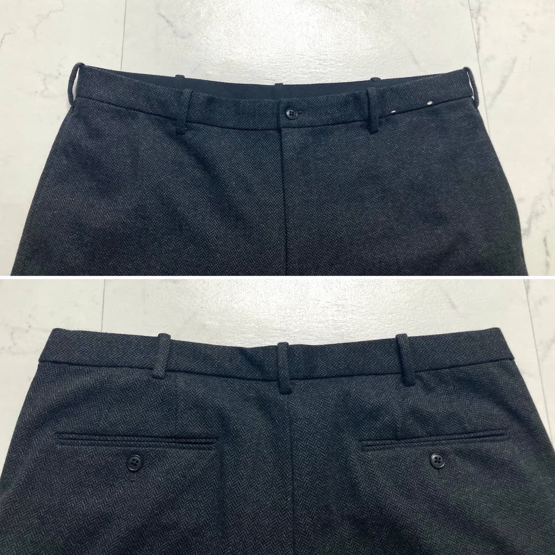 (거의 새것)유니클로 재팬 헤링본 울 슬랙스 34-36 상품이미지3