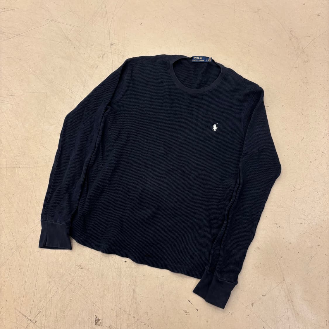 폴로 랄프로렌 네이비 와플 니트 롱슬리브 상품이미지1