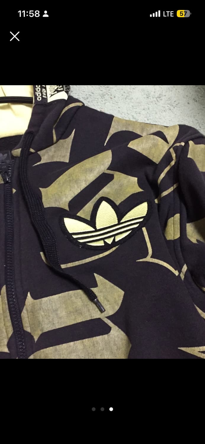 아디다스 희귀 레어 패턴 기모 후드집업 상품이미지3