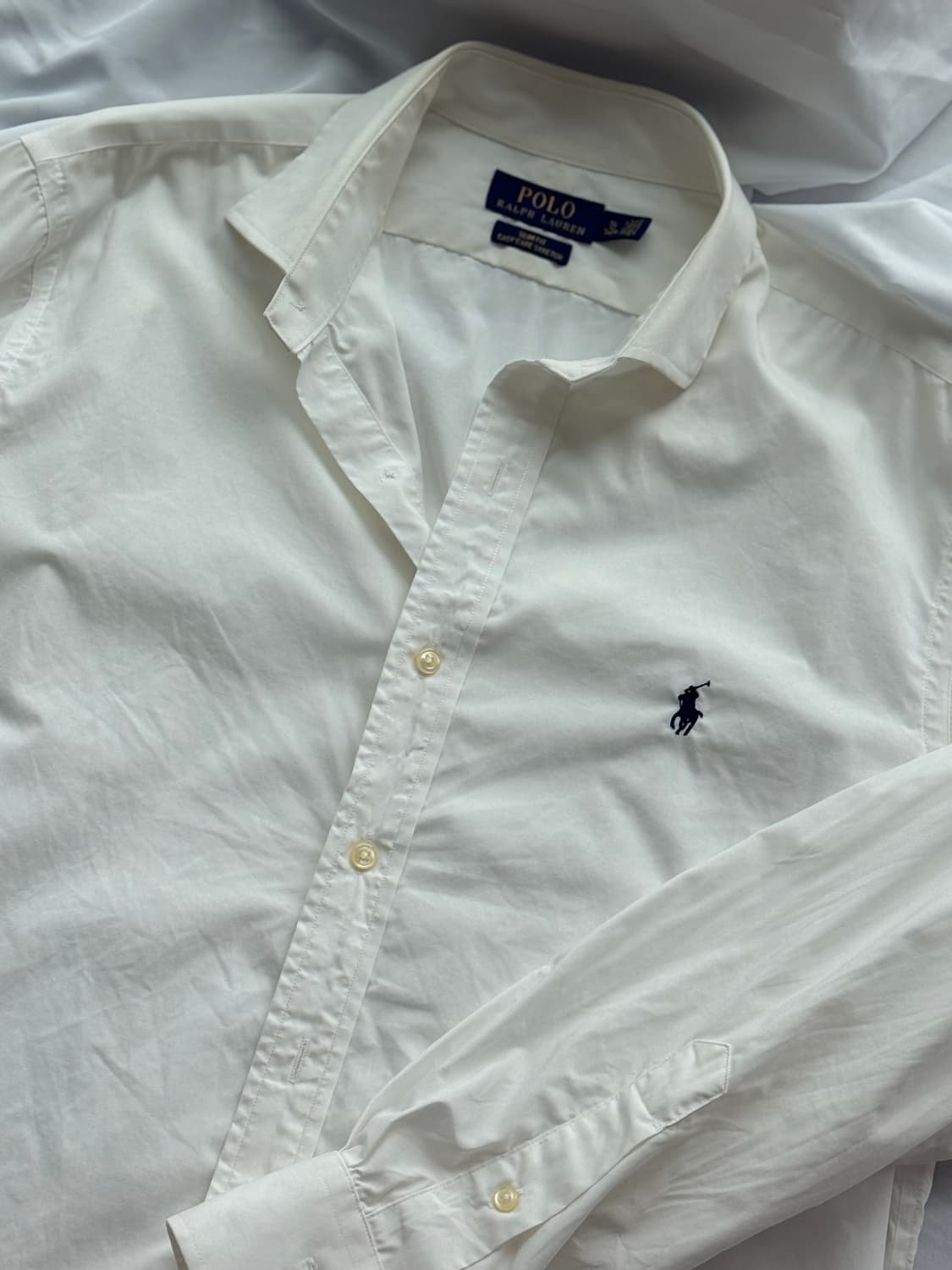 폴로랄프로렌 화이트 슬림핏 이지케어 스트레치 드레스 셔츠 상품이미지1