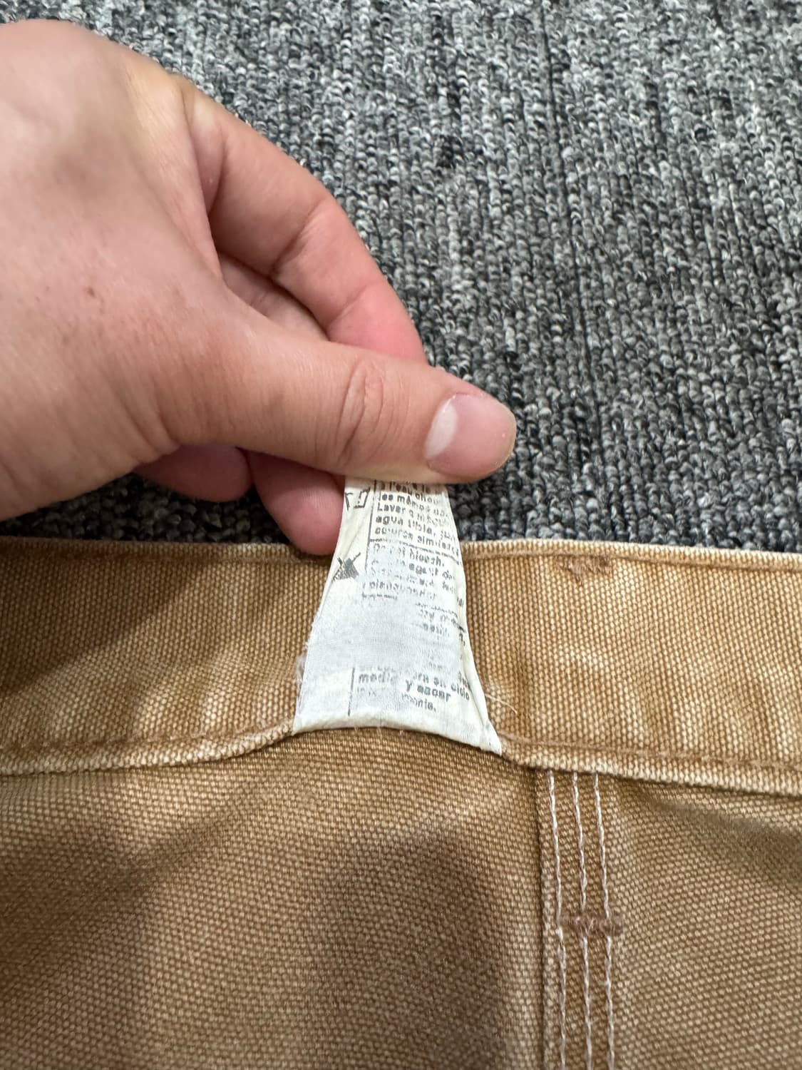 90s USA 칼하트 베이지 더블니 팬츠 34 상품이미지6