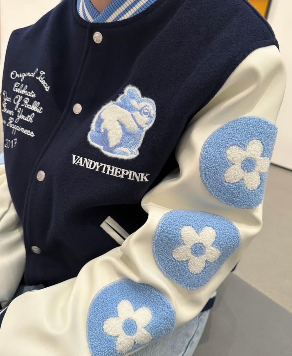 더반디핑크 래빗 바시티 자켓 점퍼 네이비 상품이미지4