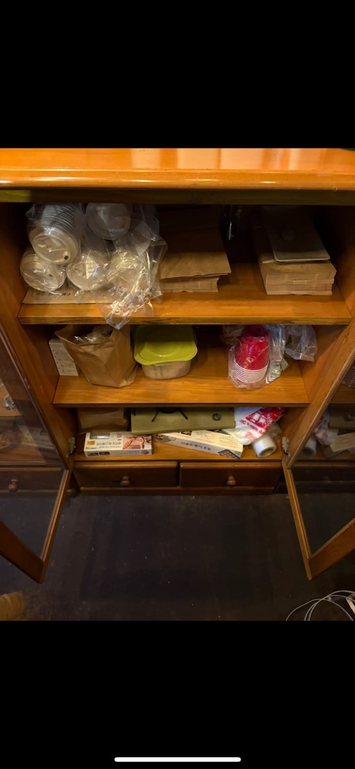 빈티지 원목 유리장 상품이미지3