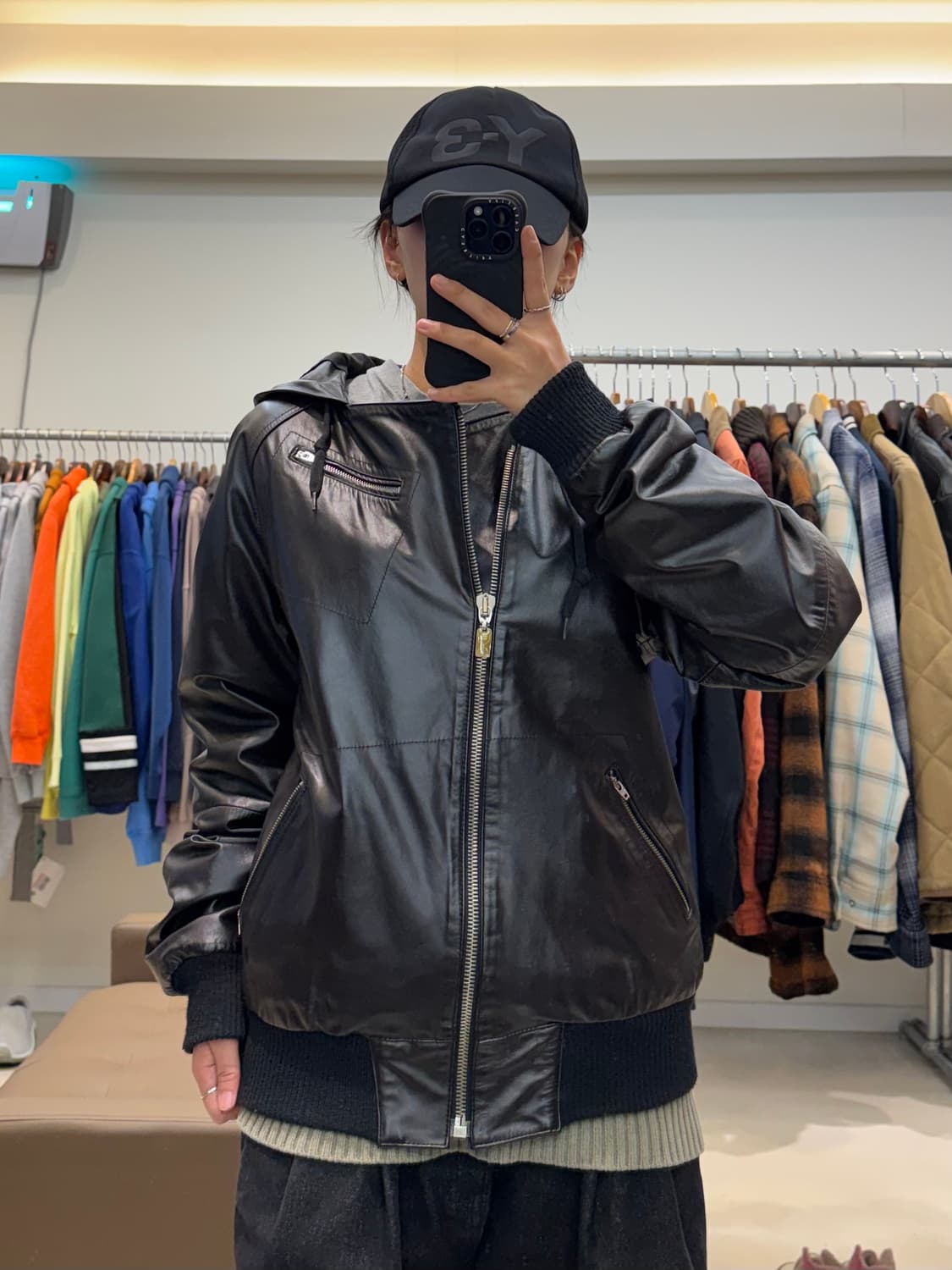 디젤 스타일랩 레더 후드 자켓 상품이미지6