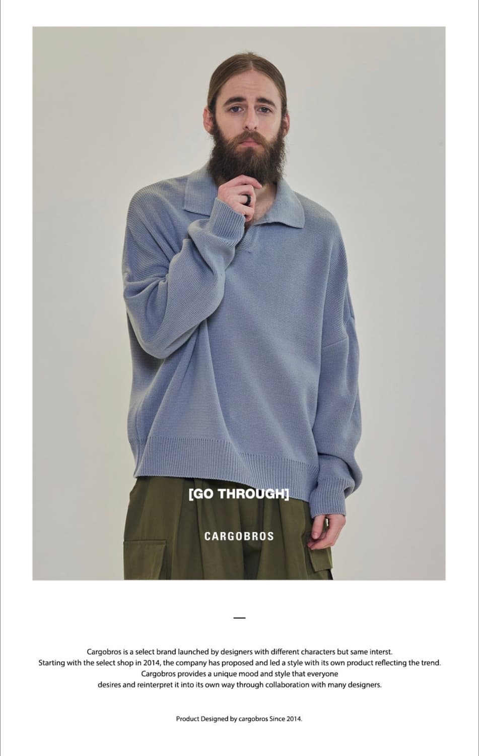 [새제품] 카고브로스 오버핏 니트 - 소라 상품이미지1