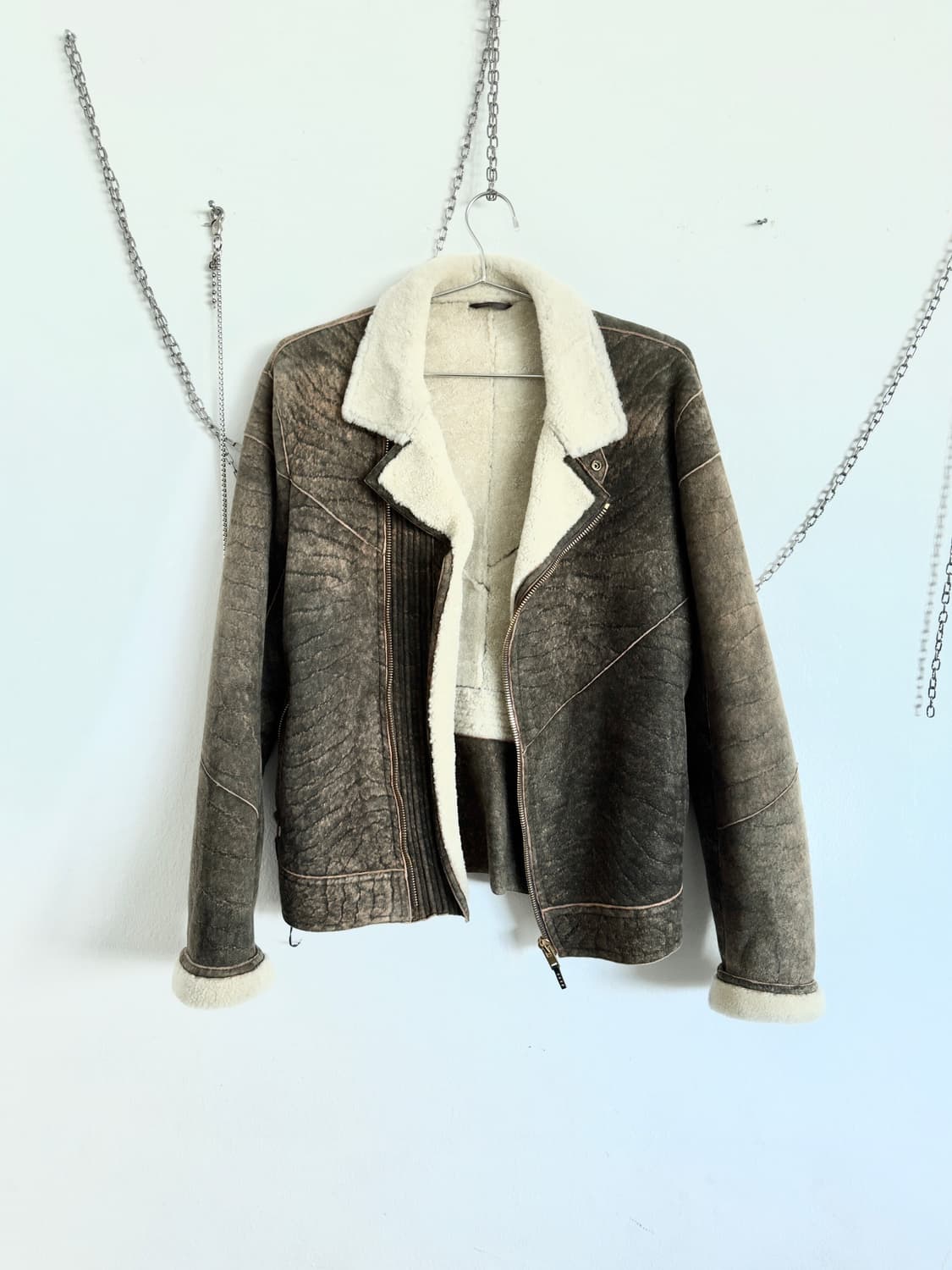 로베르토카발리 14FW 메인라인 시어링 라이더 자켓 상품이미지4