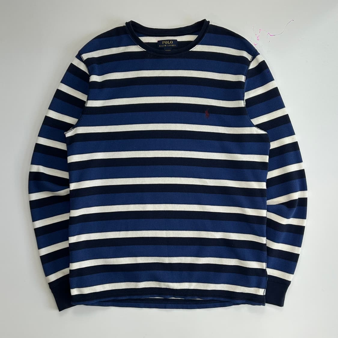 Polo 폴로 버건디 포니 블루 스트라이프 와플니트 상품이미지3