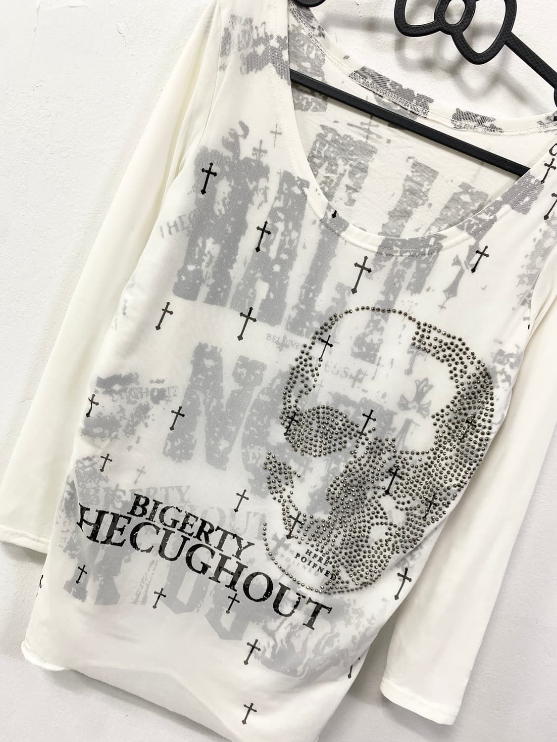 [GIRLS TEES] 스컬 큐빅 고딕 레터링 롱슬리브 상품이미지7