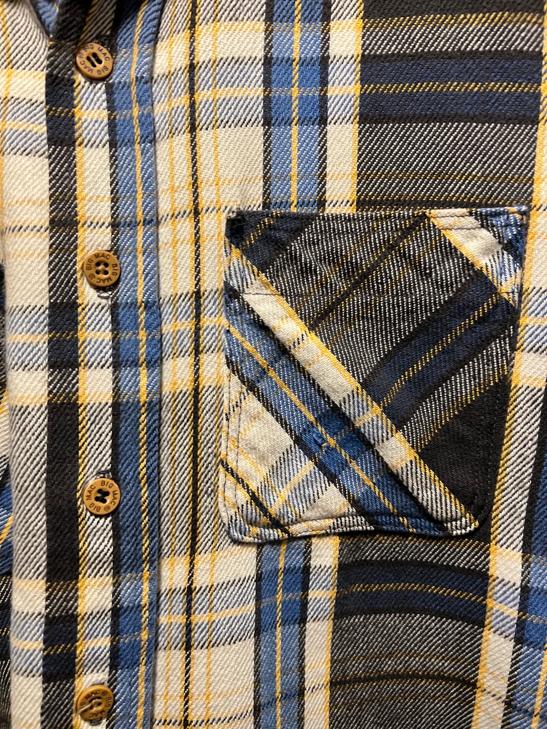 [M]80's JC Penney BIG MAC 블루 타탄체크 플란넬 셔츠 상품이미지3