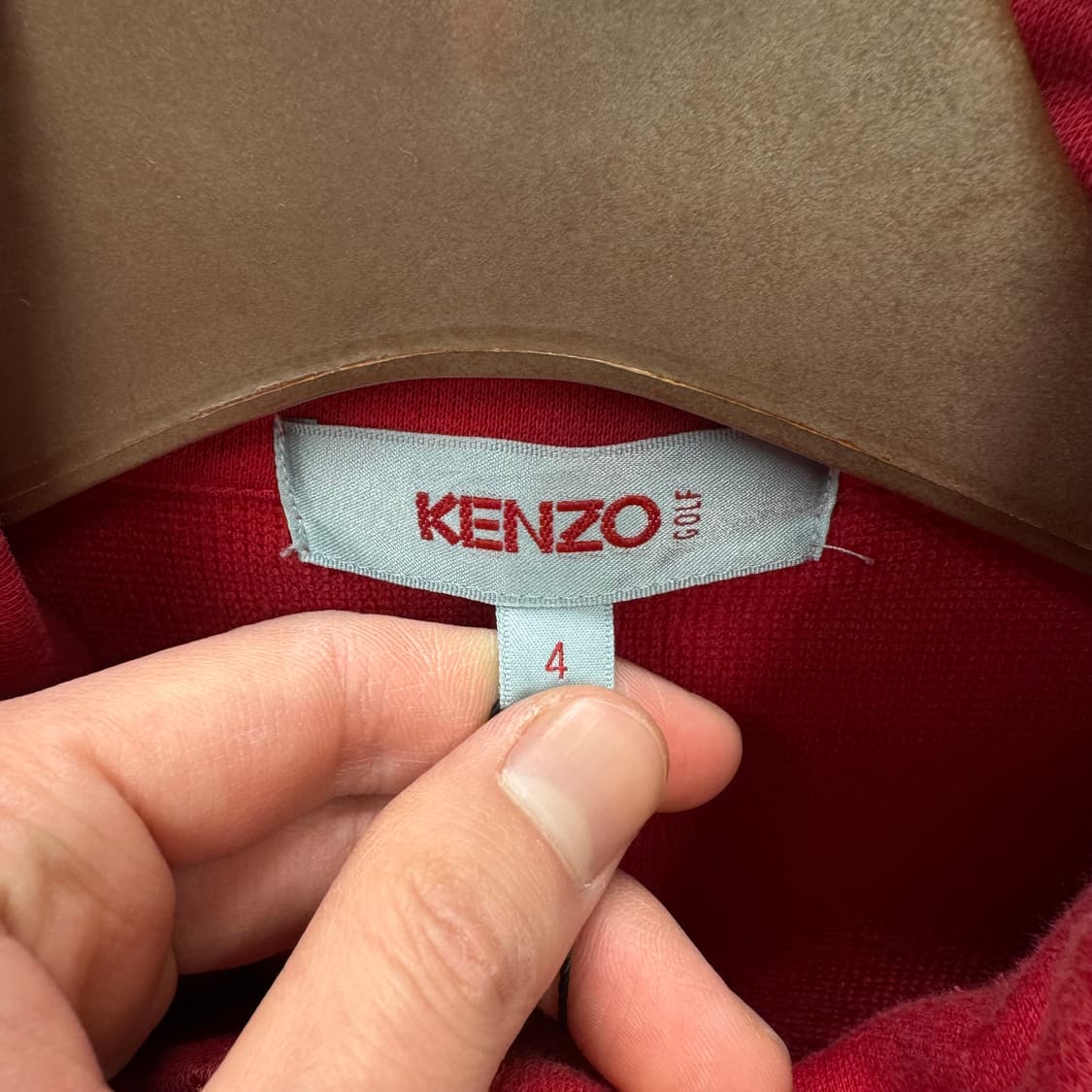 90s 겐조 골프 빈티지 트랙자켓 후면 빅로고 포인트 레드 상품이미지7