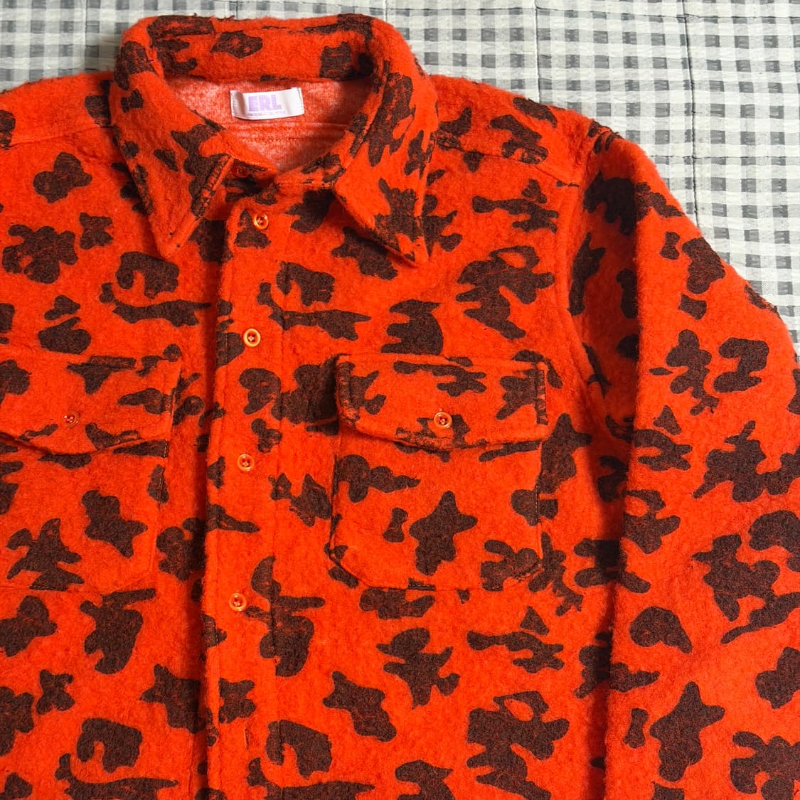 (M) ERL 이알엘 레오파드 울 셔츠 상품이미지3