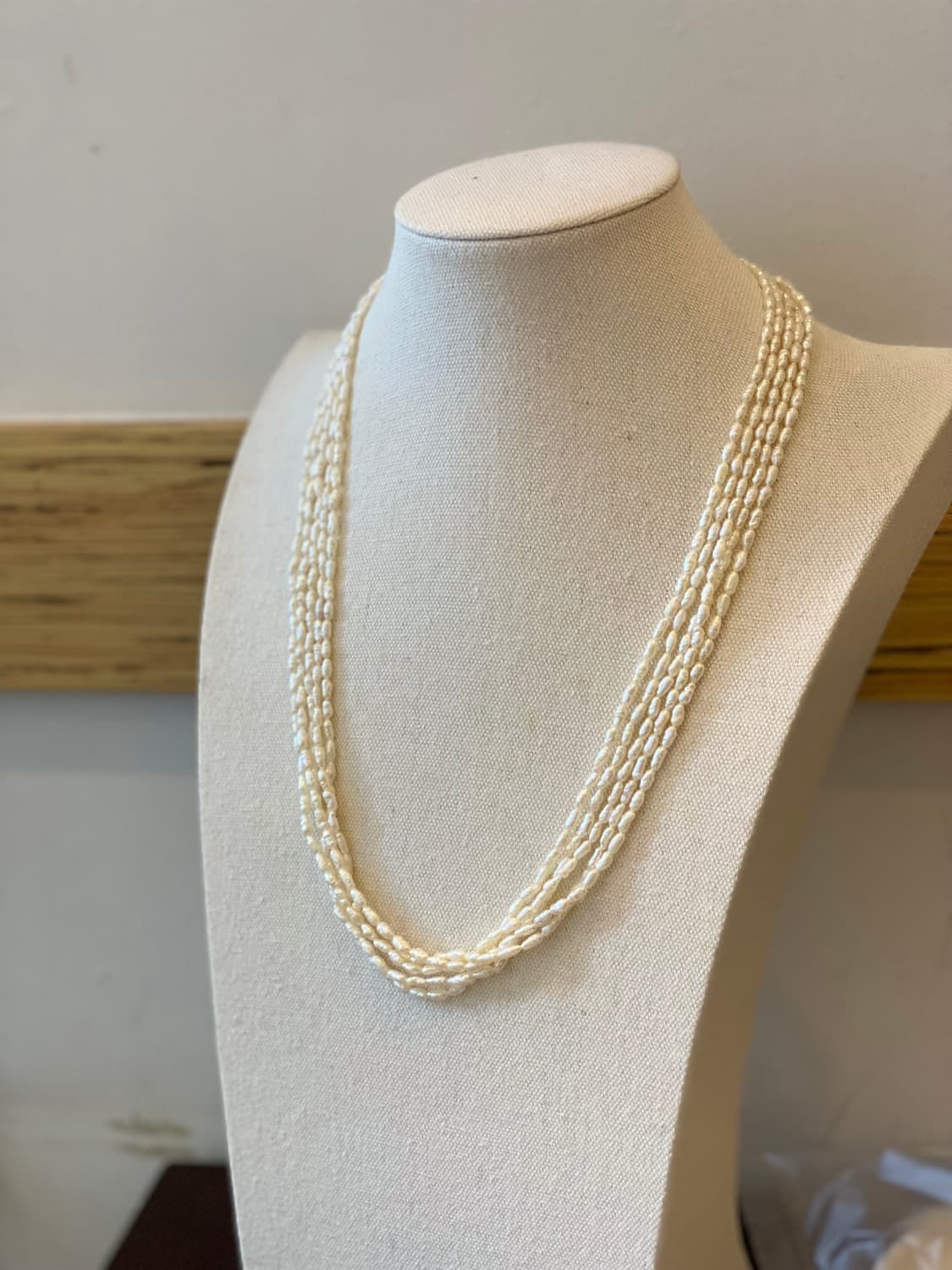 못난이 진주 5겹 레이어드 목걸이 일본 수입 상품이미지3