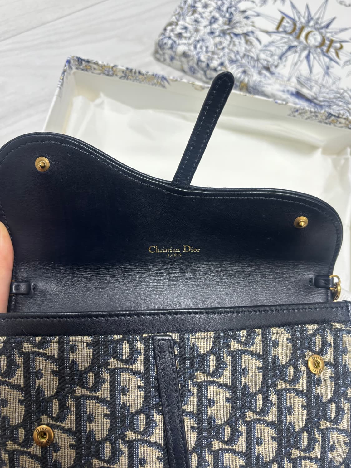 디올 오블리크 새들 체인 지갑 크로스백 상품이미지5