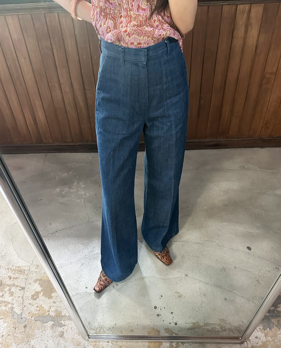 HYKE indigo denim flare pants 상품이미지1