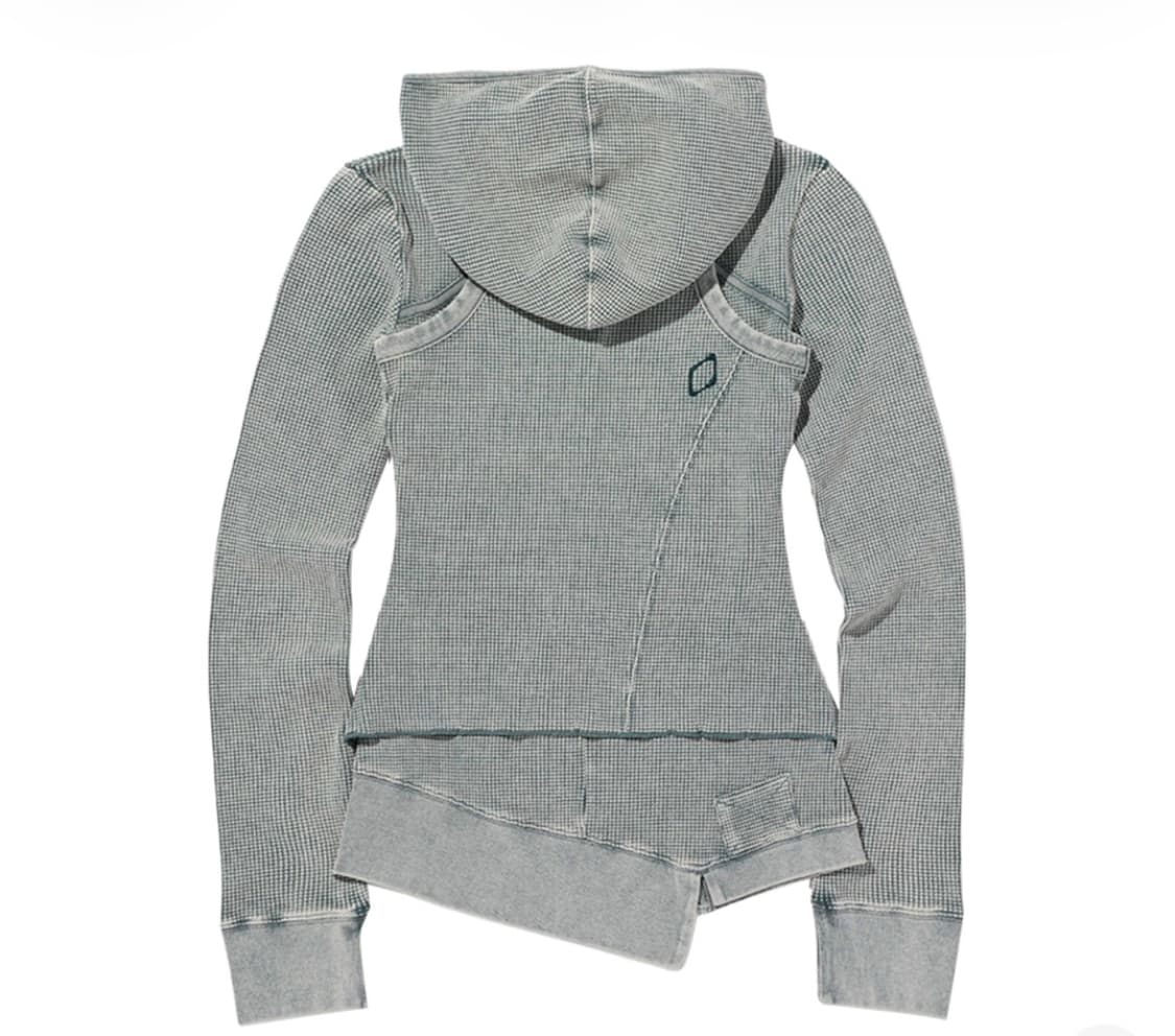 미스치프 레이어드 와플 후드 세트 블리치드 카키 S 상품이미지2