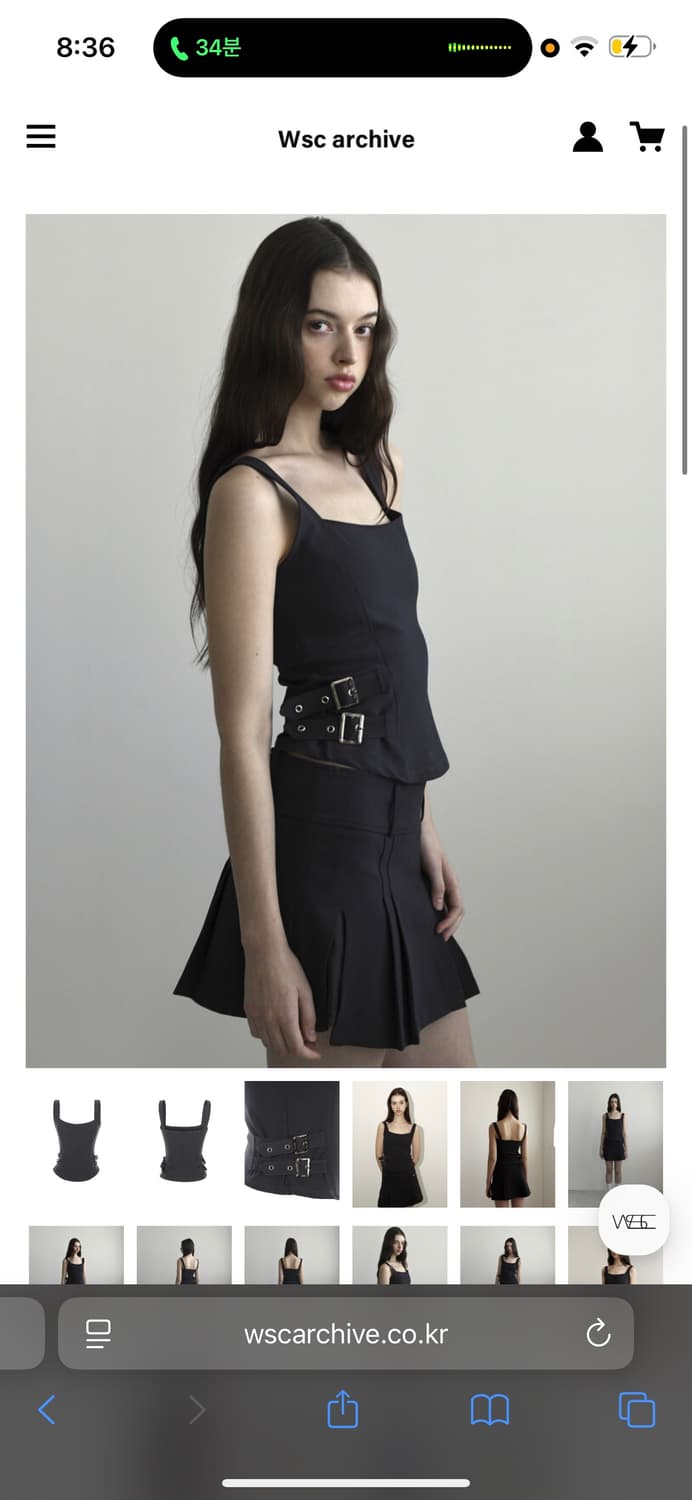 [정가10 새것]Orchid buckle vest 버클 벨트 나시 블랙  상품이미지1