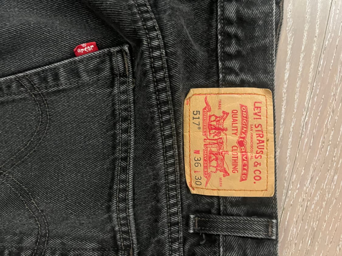 00s levis 리바이스 517 블랙 흑청 36x30 상품이미지4