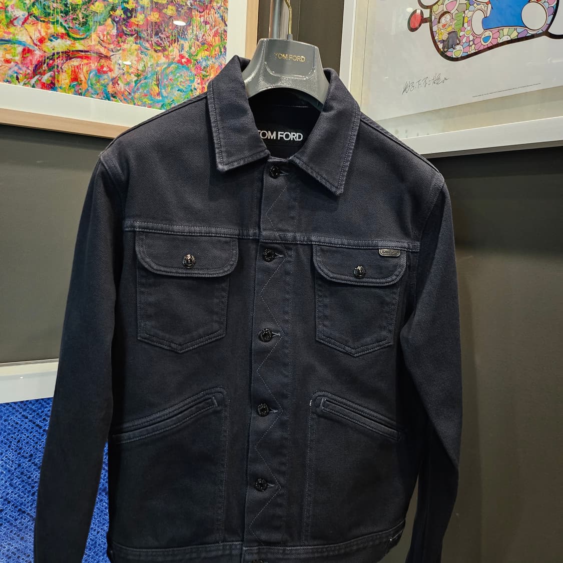 톰포드 가죽 패치로고 블랙 컬러 데님 셋업 상품이미지2