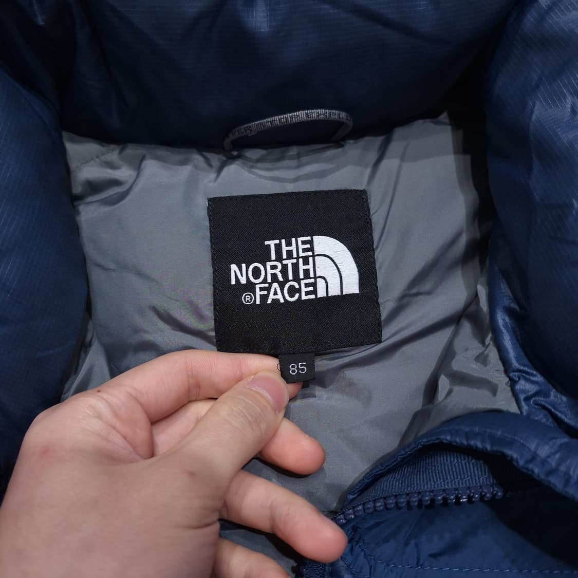 노스페이스 700 블루 톤톤 자수로고 눕시 거위털 구스다운 패딩 점퍼 상품이미지7