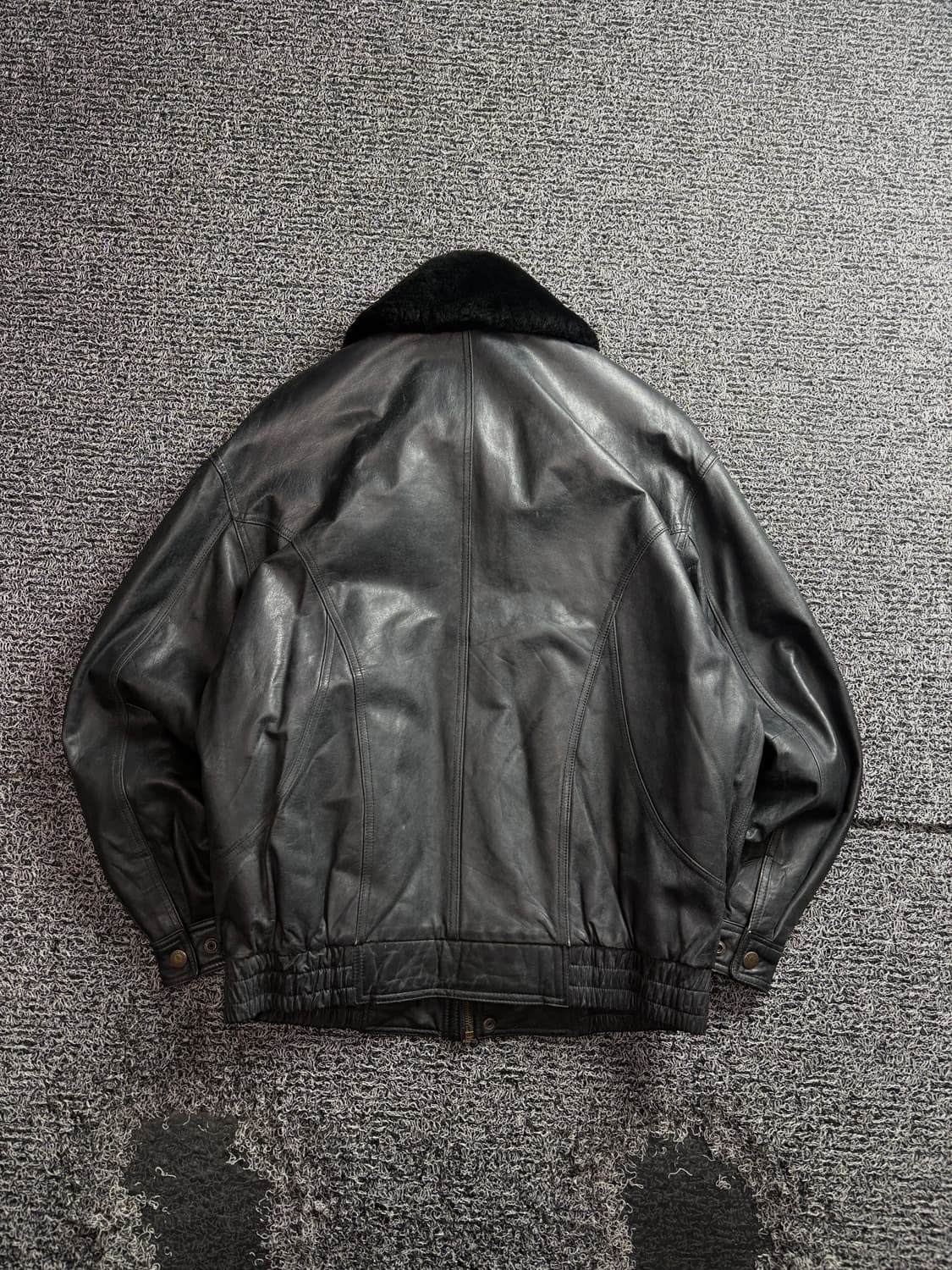 빈티지 아카이브 양가죽 램스킨 봄버 레더 자켓 3617 상품이미지4