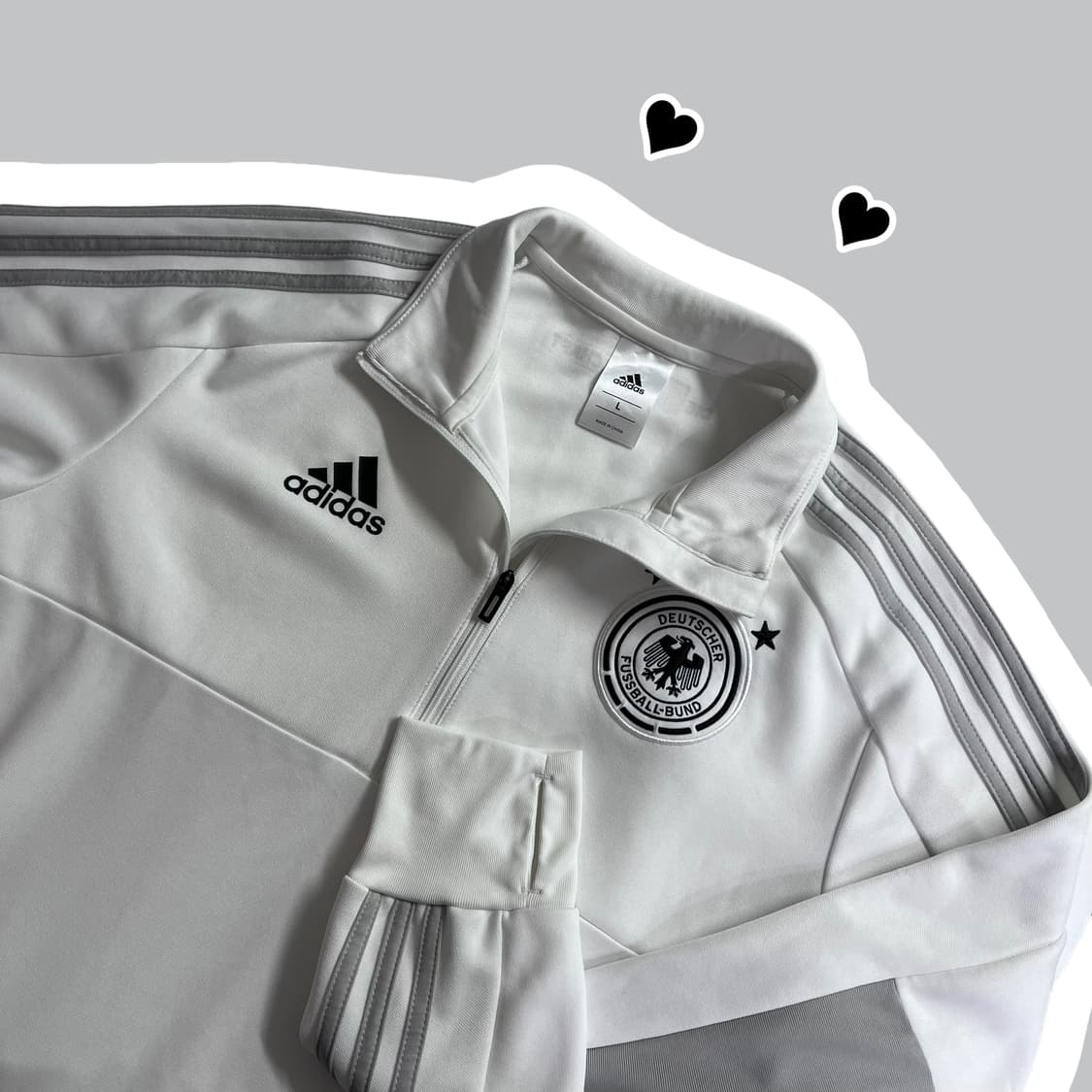 아디다스 화이트 독일 트랙탑 져지 슬리브 상품이미지1