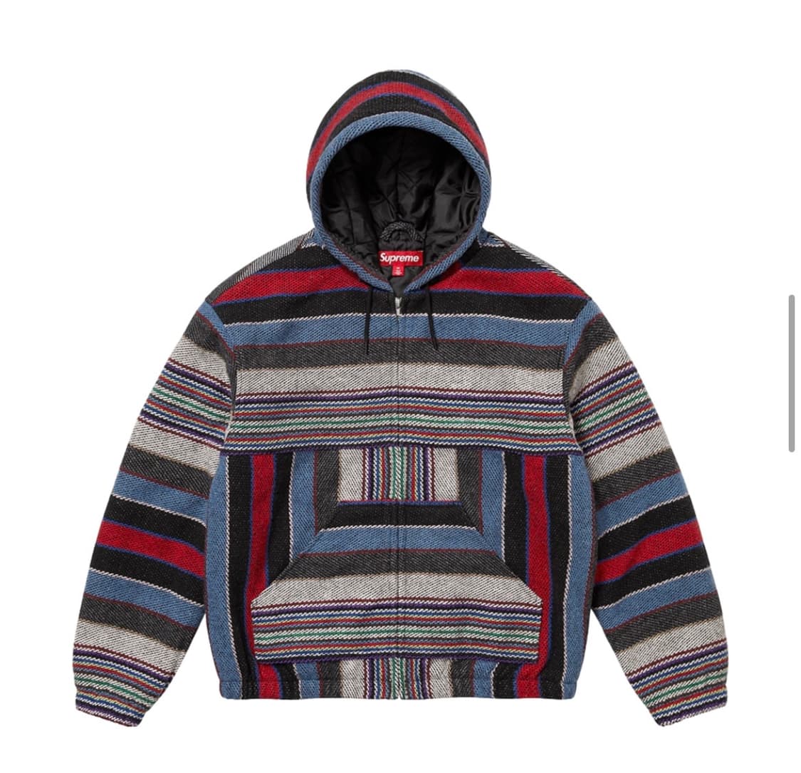 슈프림 우븐 스트라이프 후드 자켓 블랙 - 25SS 상품이미지1