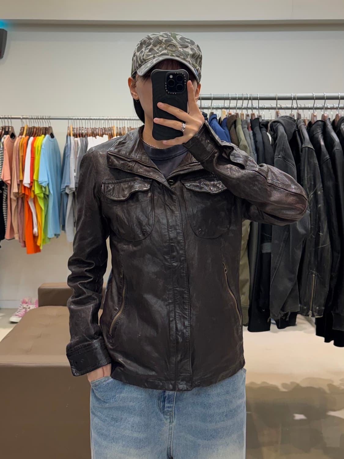Panicale 빠니깔레 램스킨 레더 자켓 상품이미지7