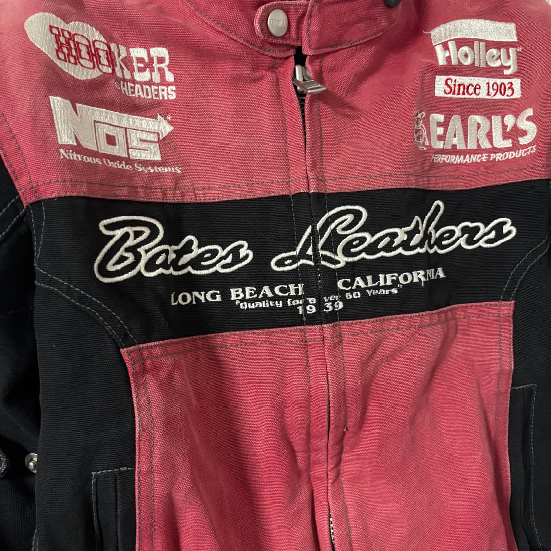bates leathers 베이츠 레드 코튼 바이커 자켓 L 상품이미지6