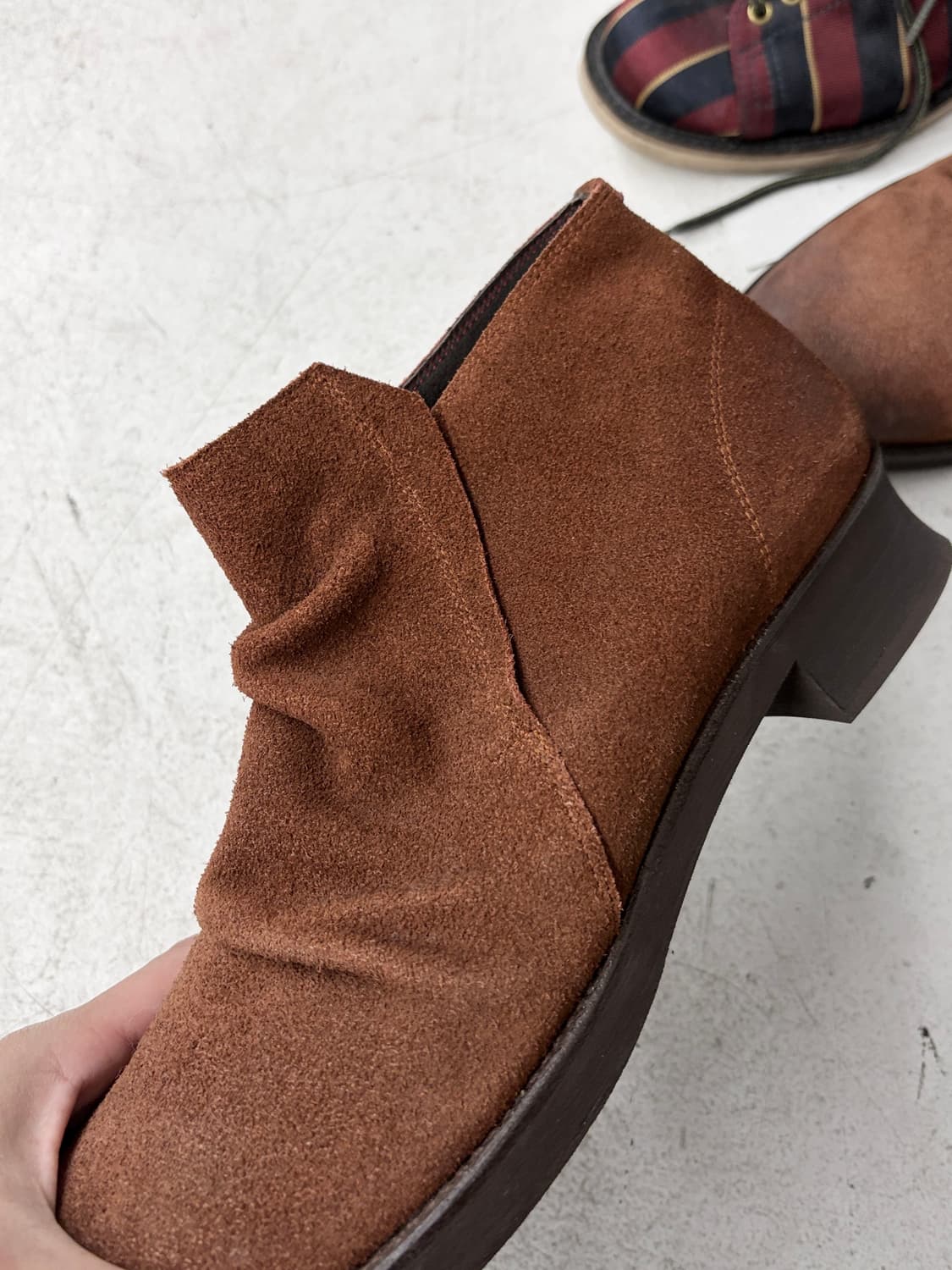 no id 드레이프 레더 슈즈 상품이미지2