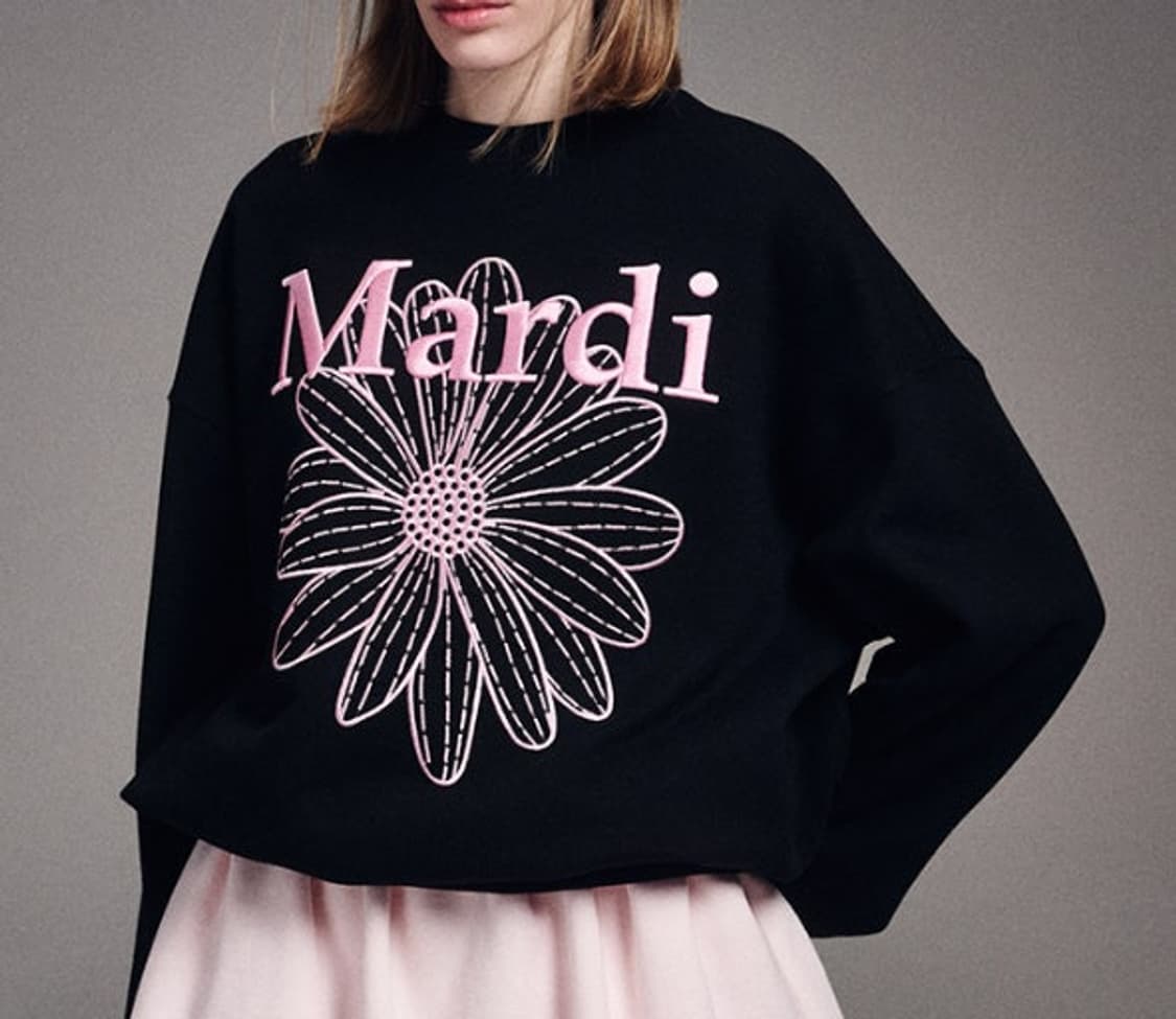 마르디메크르디 맨투맨 블랙/핑크 상품이미지5