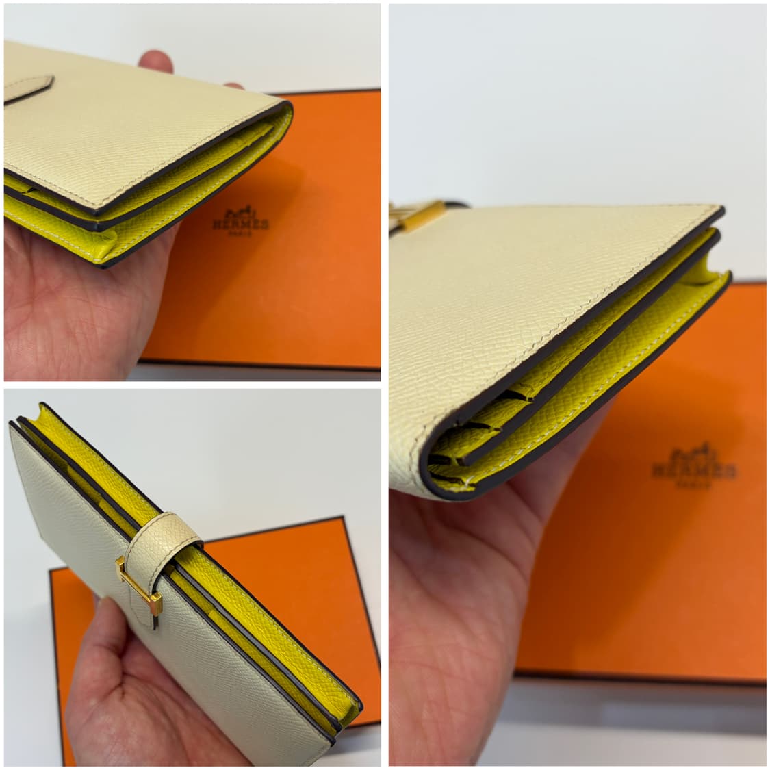 에르메스 베안 장지갑 나타&라임 금장 B각인 상품이미지10