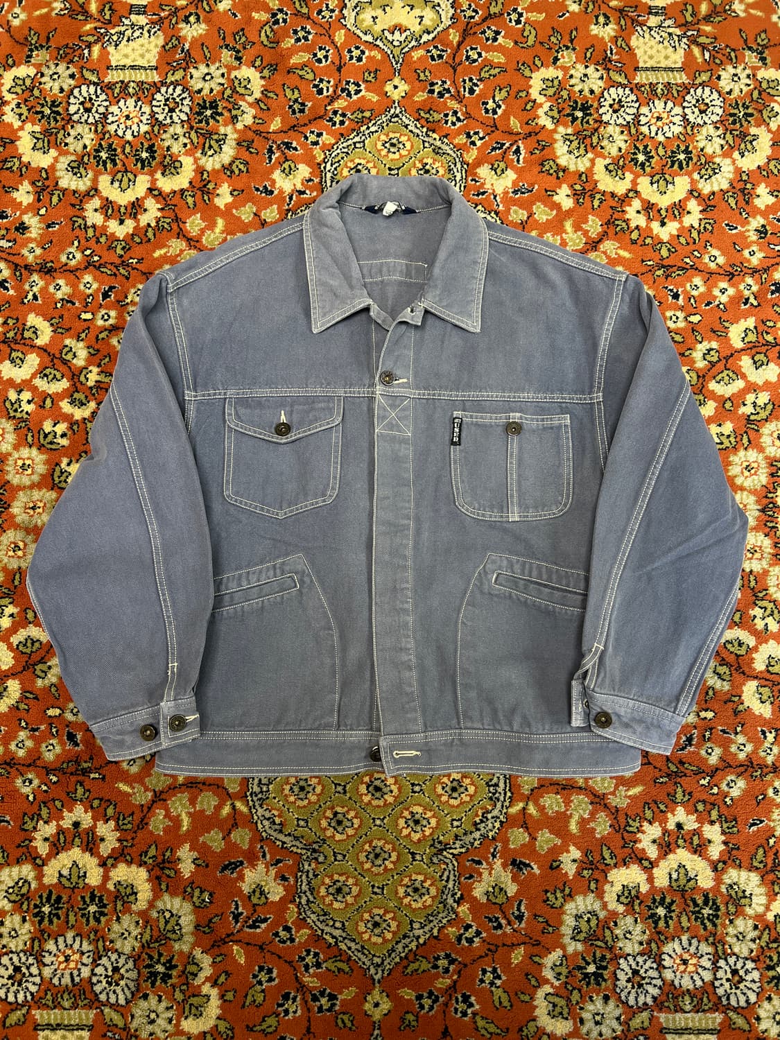 [100] GET USED 빈티지 블루 프렌치워크 데님자켓 상품이미지1