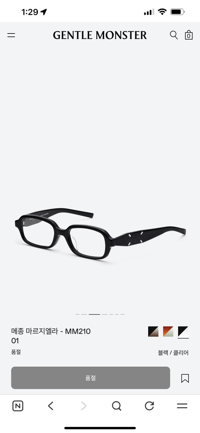 (풀구성품 정가판매) 젠틀몬스터 메종 마르지엘라 MM210-01 상품이미지1