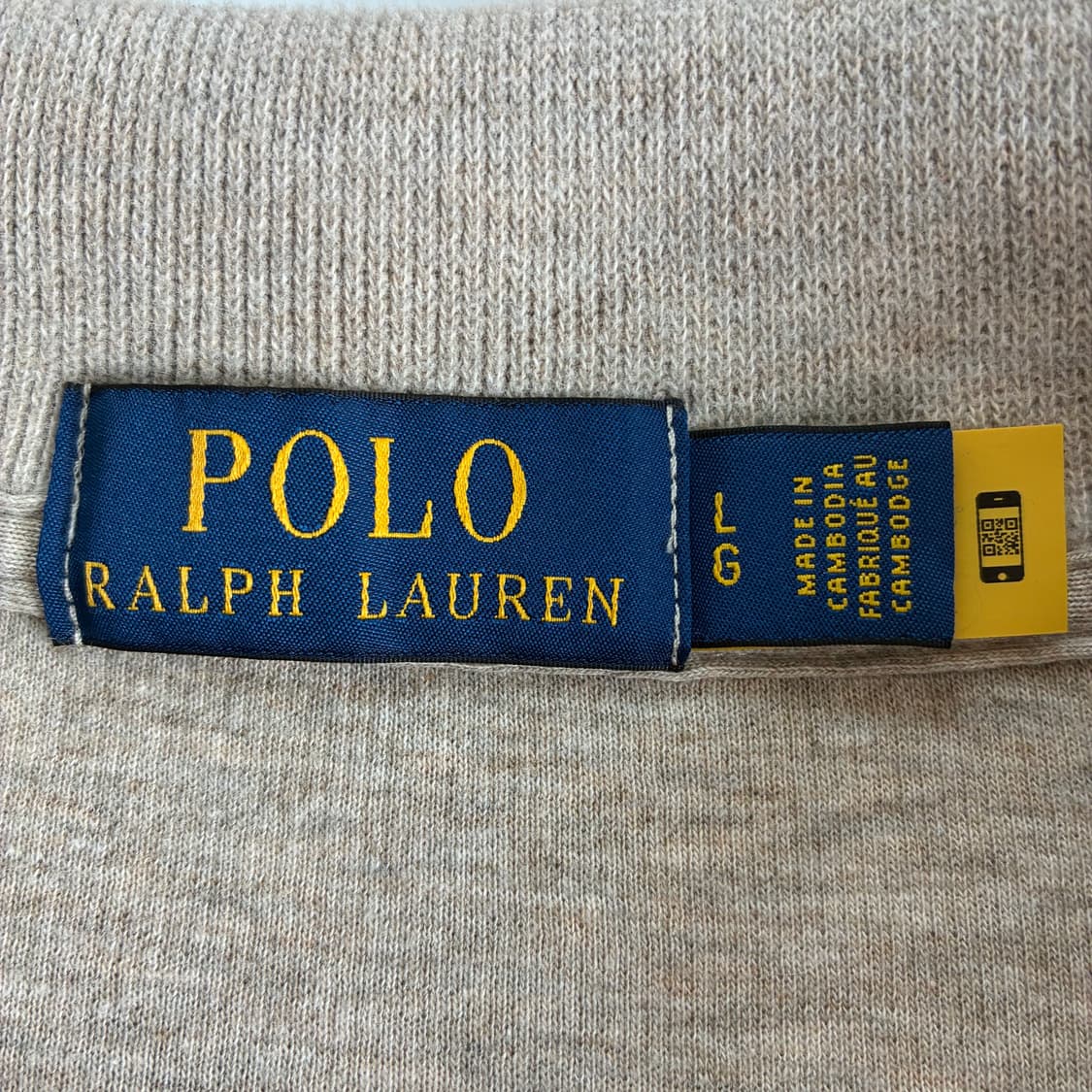 Polo  폴로 랄프로렌 Qr신형 베이지 반집업 니트 상품이미지4